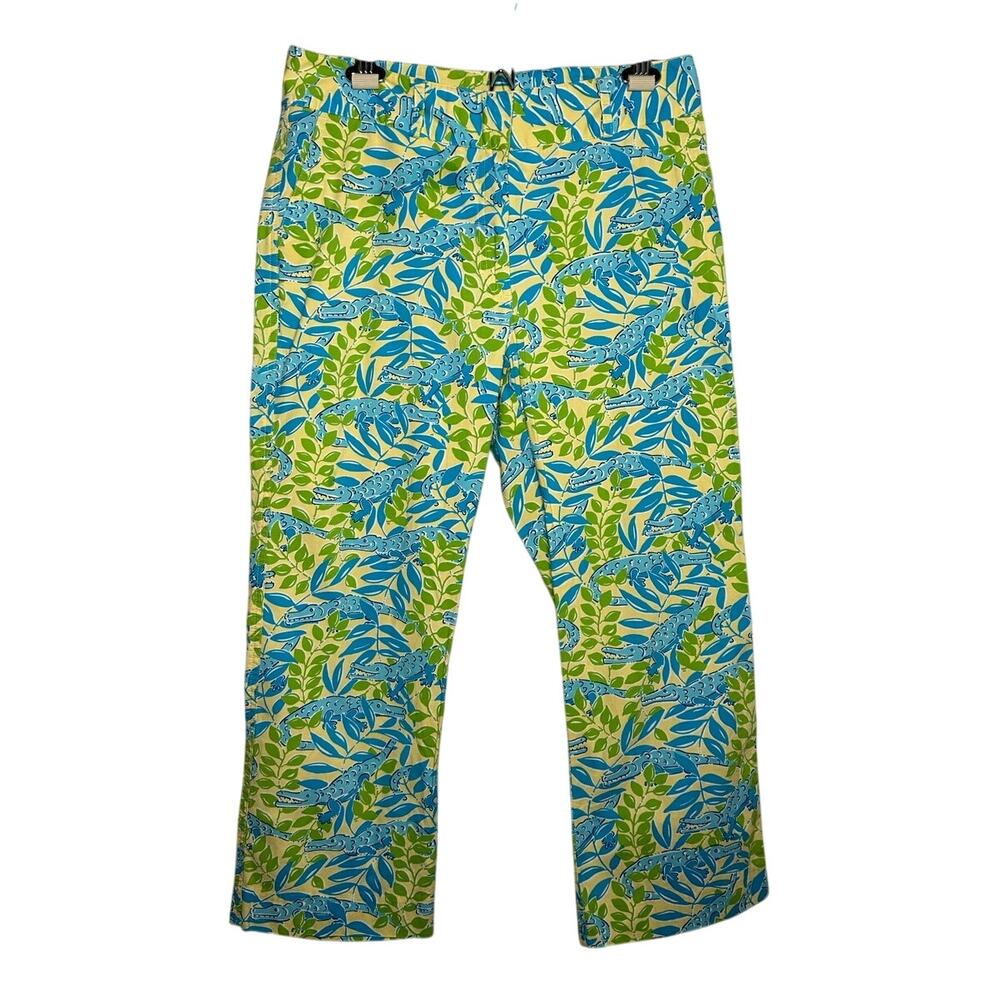 Lily Pulitzer Vintage Mimosa Alligator Cotton Blend Carpis Pants Women's 6